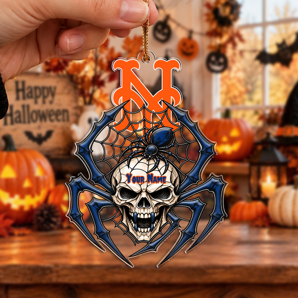FINAL SALE - NEW CUSTOMIZED MLB17 NYM NEW YORK METS HALLOWEEN ACRYLIC ORNAMENT