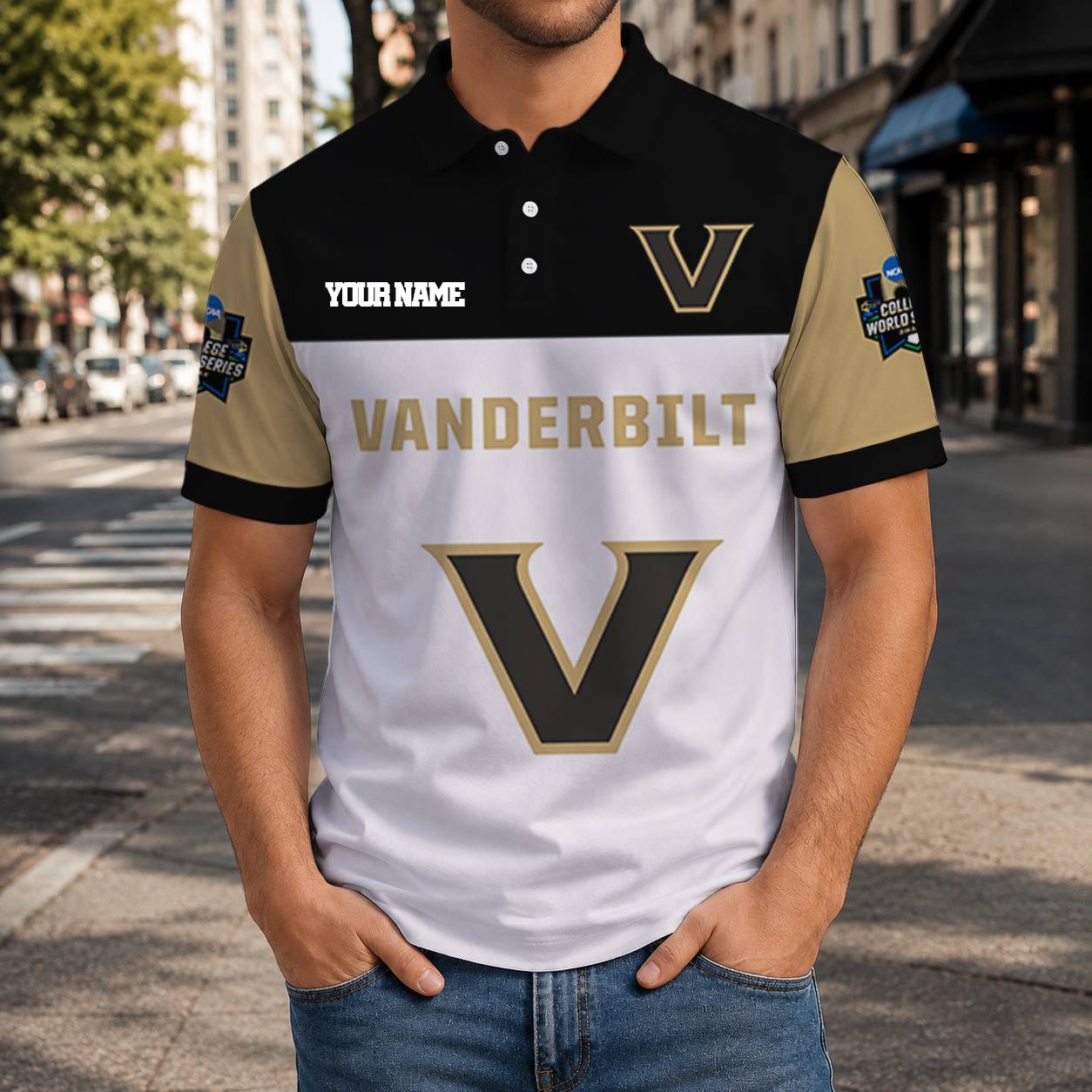 VIRAL EDITION - NEW CUSTOMIZED NCAA CWS17 VDC VANDERBILT COMMODORES T-SHIRT, POLO SHIRT, ZIP POLO SHIRT, SWEATSHIRT, HOODIE & ZIP HOODIE