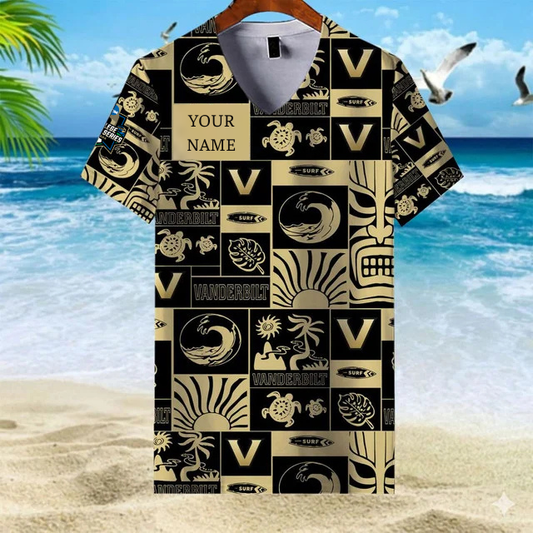 LIMITED EDITION - NEW CUSTOMIZED NCAA CWS17 VDC VD COMMODORES V-NECK FEMALE SHIRT
