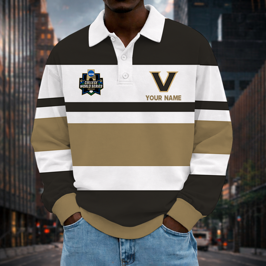 MEGA SALE - NEW CUSTOMIZED CWS NCAA17 VDC VD COMMODORES UNISEX LONG SLEEVE POLO