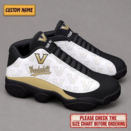 LIMITED EDITION - NEW CUSTOMIZED NCAA CWS17 VDC VANDERBILT COMMODORES AIR JORDAN 13 LOW TOP SNEAKER