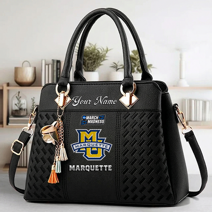 VIRAL EDITON - NEW CUSTOMIZED NCAA MAM17 MGE MA GOLDEN EAGLES ZIP HANDBAG MULTICOLOR
