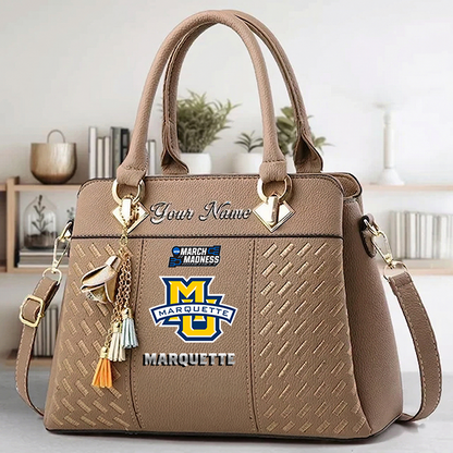 VIRAL EDITON - NEW CUSTOMIZED NCAA MAM17 MGE MA GOLDEN EAGLES ZIP HANDBAG MULTICOLOR