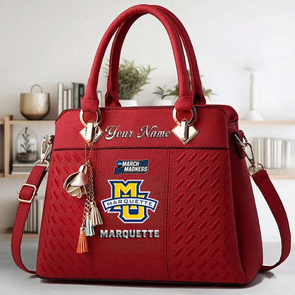 VIRAL EDITON - NEW CUSTOMIZED NCAA MAM17 MGE MA GOLDEN EAGLES ZIP HANDBAG MULTICOLOR