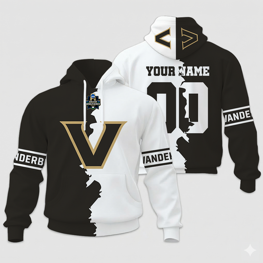 LIMITED EDITION - NEW CUSTOMIZED NCAA CWS17 VDC VD COMMODORES UNISEX HOODIE & ZIP HOODIE