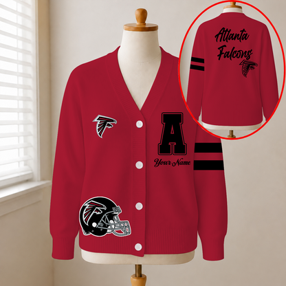 EXCLUSIVE EDITION - NEW CUSTOMIZED NFL18 ATF ATLANTA FALCONS CARDIGAN