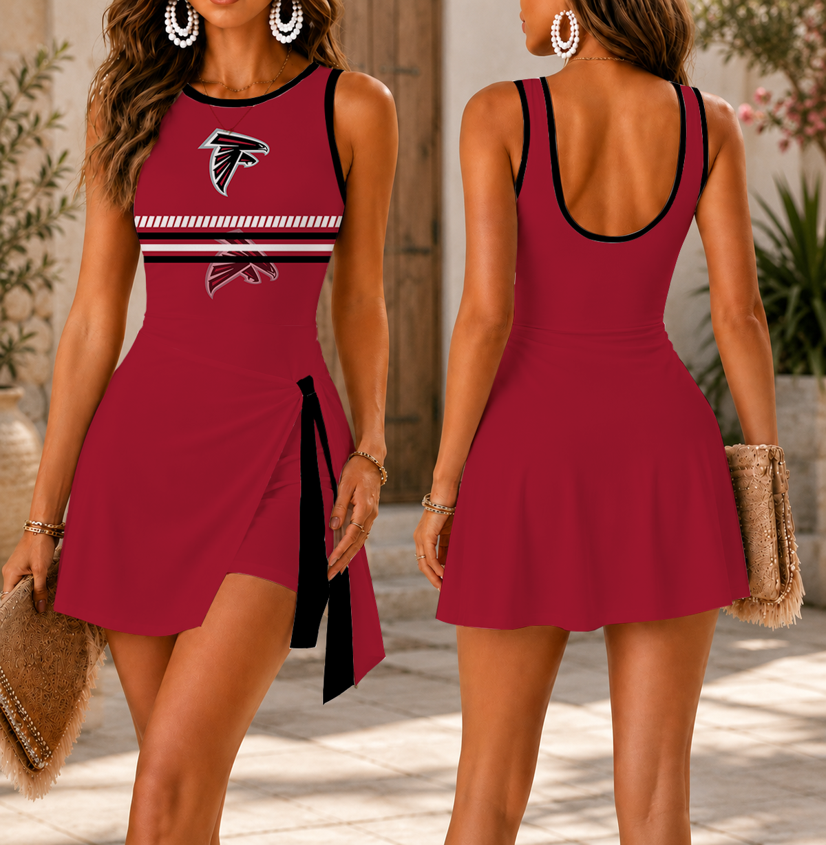 LIMITED EDITION - NEW CUSTOMIZED NFL18 ATF ATLANTA FALCONS WOMEN'S SUMMER SKORT DRESS