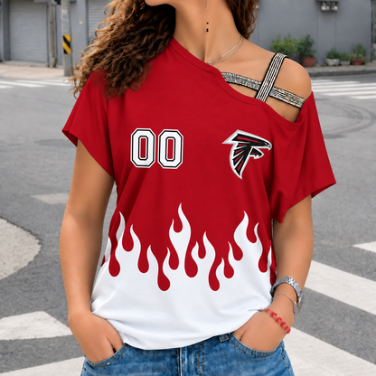 LIMITED EDITION - NEW CUSTOMIZED NFL18 ATF ATLANTA FALCONS WOMEN'S SHOULDER SHIRT