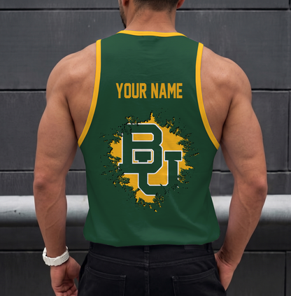 EXCLUSIVE EDTION - NEW CUSTOMIZED NCAA MAM18 BAB BAYLOR BEARS STRAPPY UNISEX TANK TOP