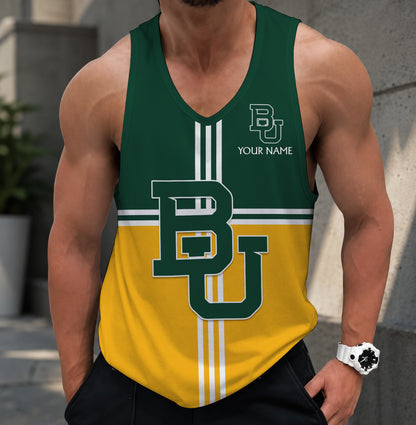 EXCLUSIVE EDTION - NEW CUSTOMIZED NCAA MAM18 BAB BAYLOR BEARS STRAPPY UNISEX TANK TOP