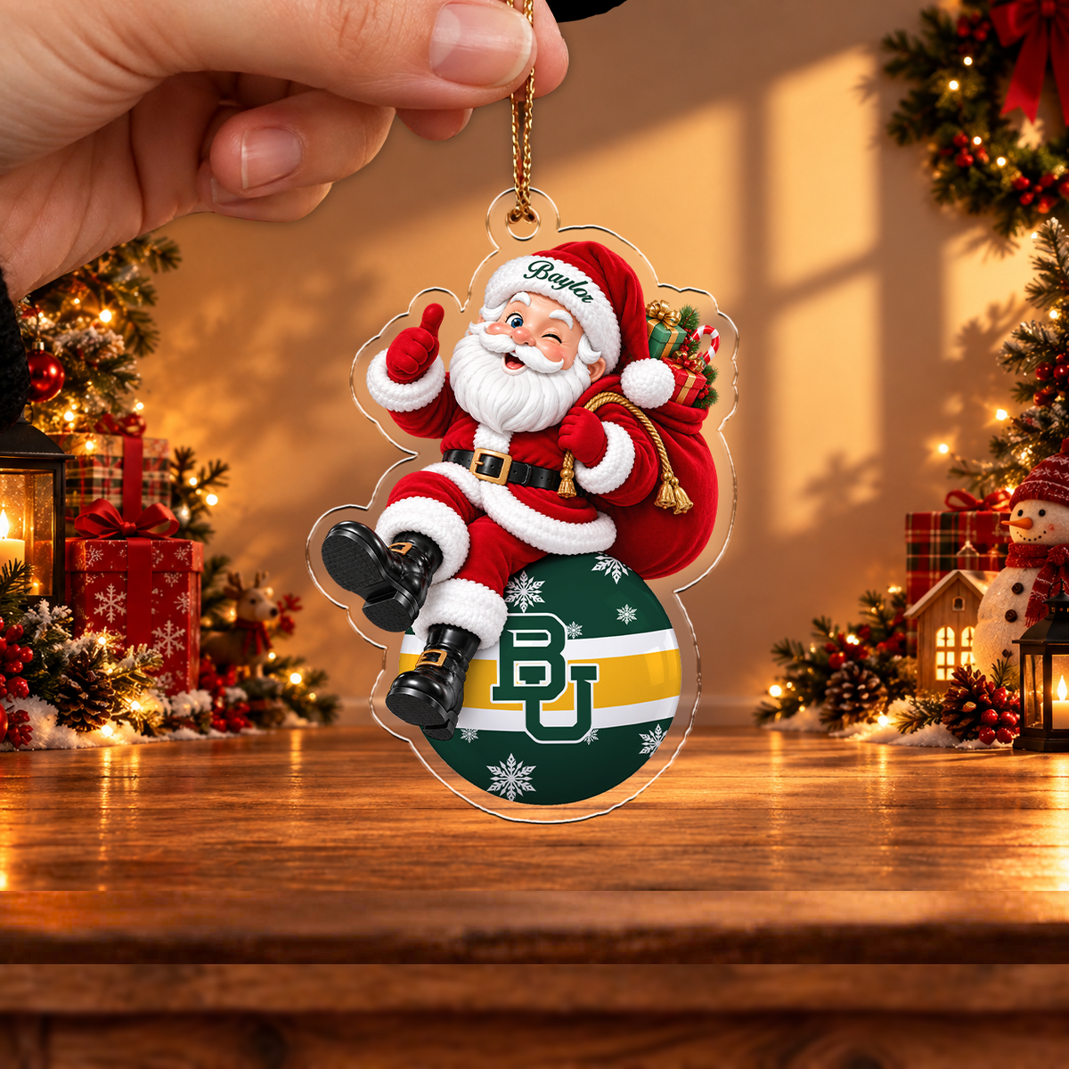 FLASH SALE - NEW CUSTOMIZED NCAA MAM18 BAB BAYLOR BEARS HALLOWEEN ACRYLIC ORNAMENT