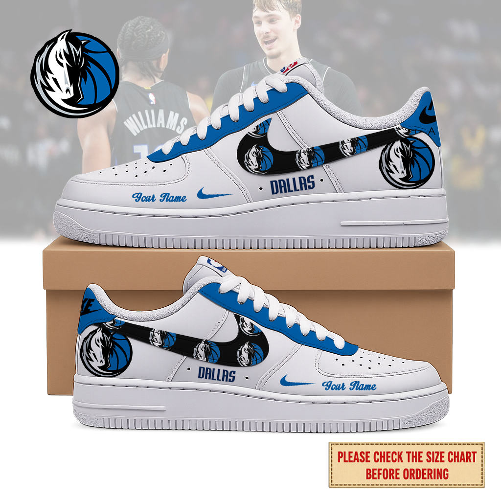 EXCLUSIVE EDITION - NEW CUSTOMIZED NBA18 DMA DALLAS MAVERICKS AF1 SNEAKERS