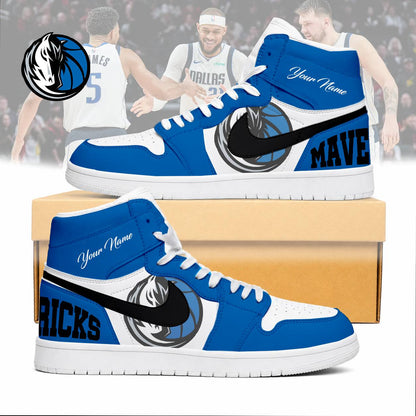 FINAL SALE - NEW CUSTOMIZED NBA18 DMA DALLAS MAVERICKS AIR JORDAN SNEAKERS