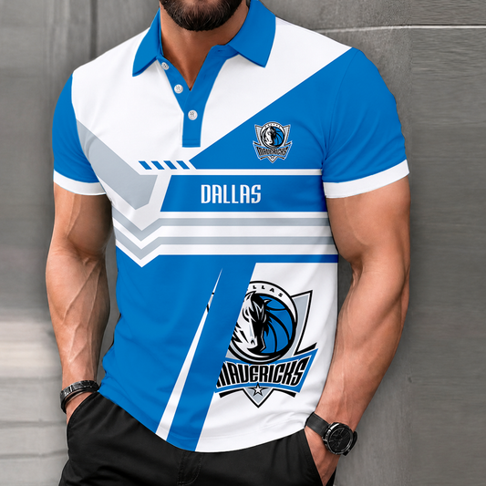 FINAL SALE - NEW CUSTOMIZED NBA18 DMA DALLAS MAVERICKS POLO SHIRT, ZIP POLO SHIRT & T-SHIRTS