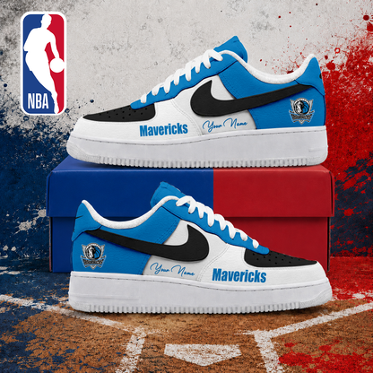 FINAL SALE - NEW CUSTOMIZED NBA18 DMA DALLAS MAVERICKS AF1 SNEAKERS