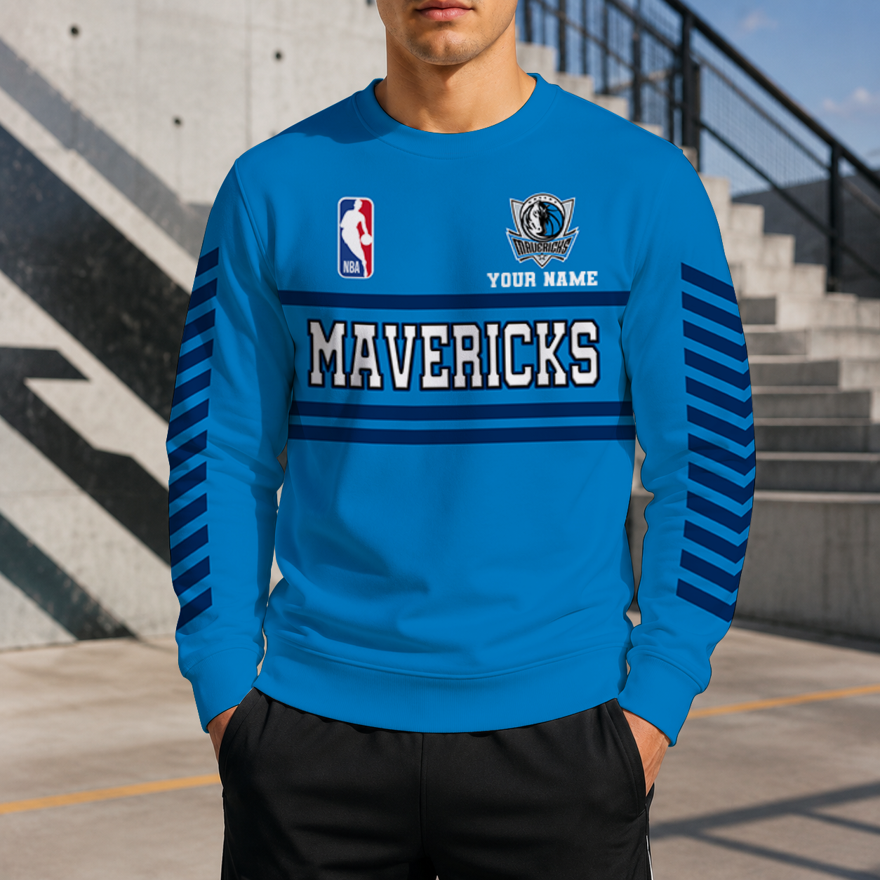 FINAL SALE - NEW CUSTOMIZED NBA18 DMA DALLAS MAVERICKS UNISEX SWEATSHIRT