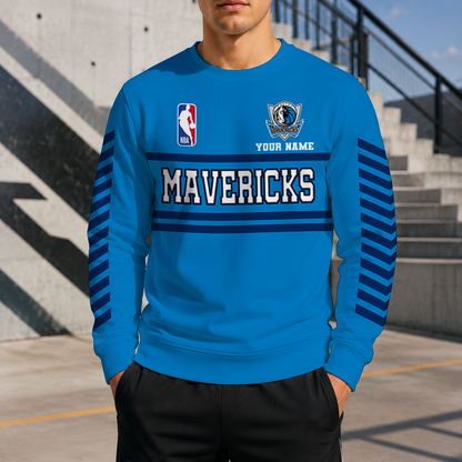 FINAL SALE - NEW CUSTOMIZED NBA18 DMA DALLAS MAVERICKS UNISEX SWEATSHIRT