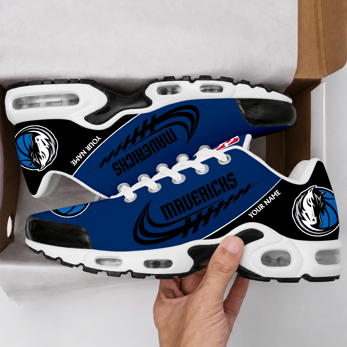 LIMITED EDITION - NEW CUSTOMIZED NBA18 DMA DALLAS MAVERICKS AIR MAX PLUS SNEAKERS