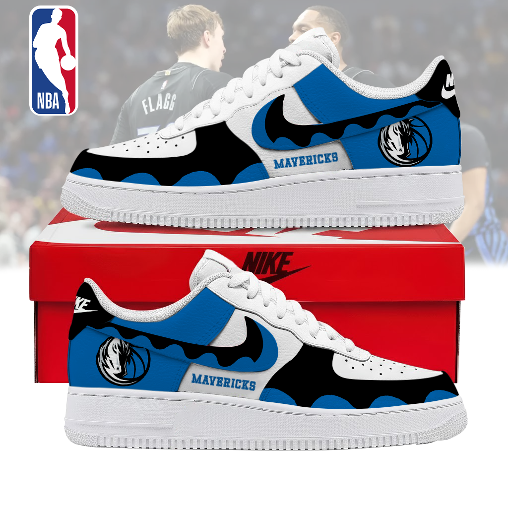 FINAL SALE - NEW CUSTOMIZED NBA18 DMA DALLAS MAVERICKS AF1 SNEAKERS