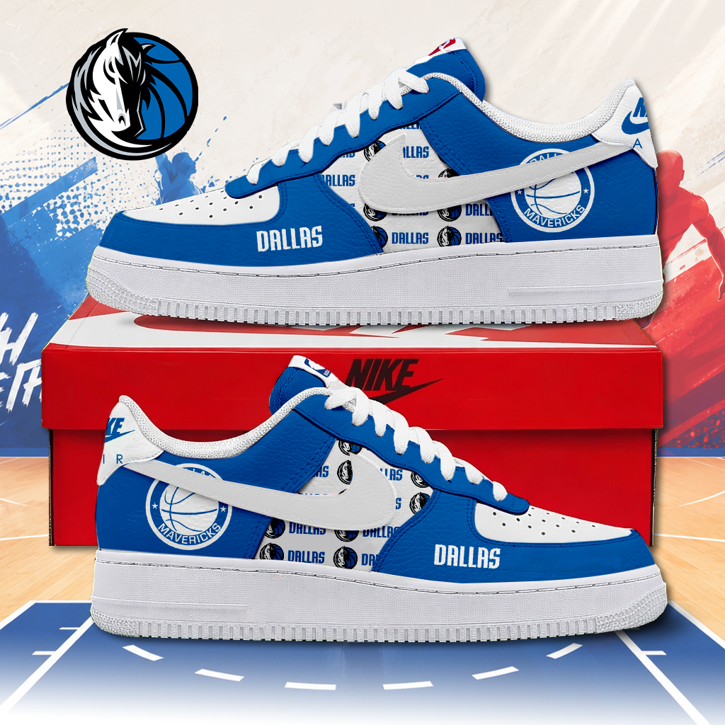 FINAL SALE - NEW CUSTOMIZED NBA18 DMA DALLAS MAVERICKS AF1 SNEAKERS