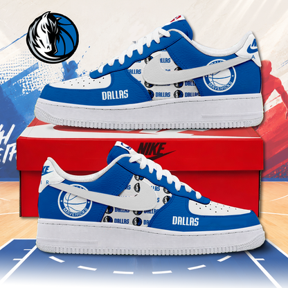 FINAL SALE - NEW CUSTOMIZED NBA18 DMA DALLAS MAVERICKS AF1 SNEAKERS