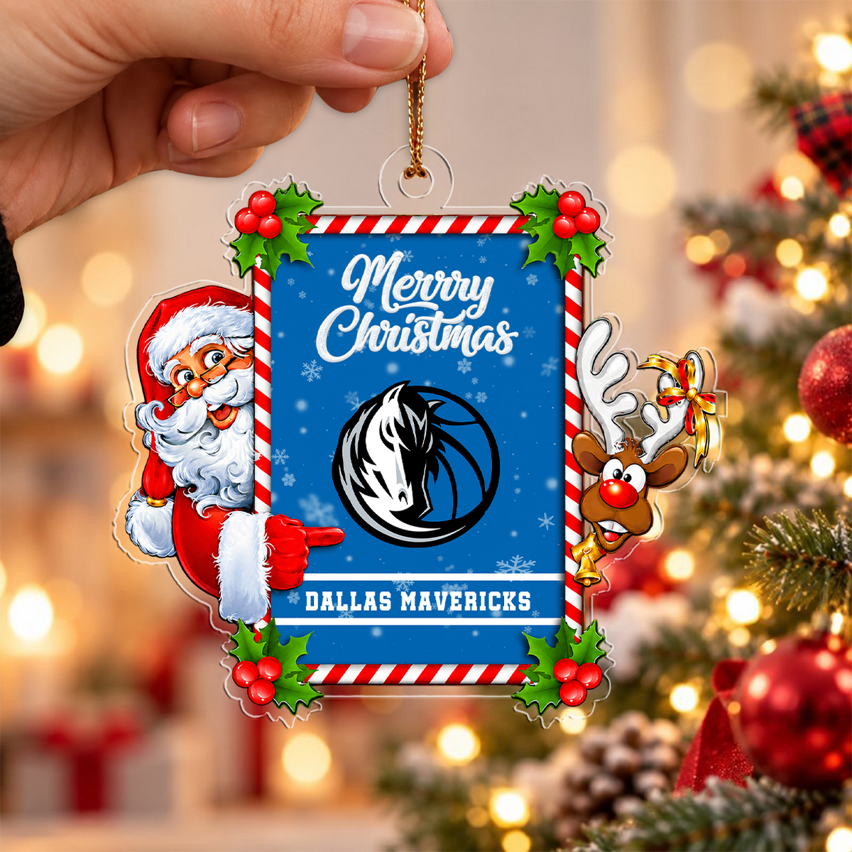 VIRAL EDITION - NEW CUSTOMIZED NBA18 DMA DALLAS MAVERICKS CHRISTMAS ACRYLIC ORNAMENT