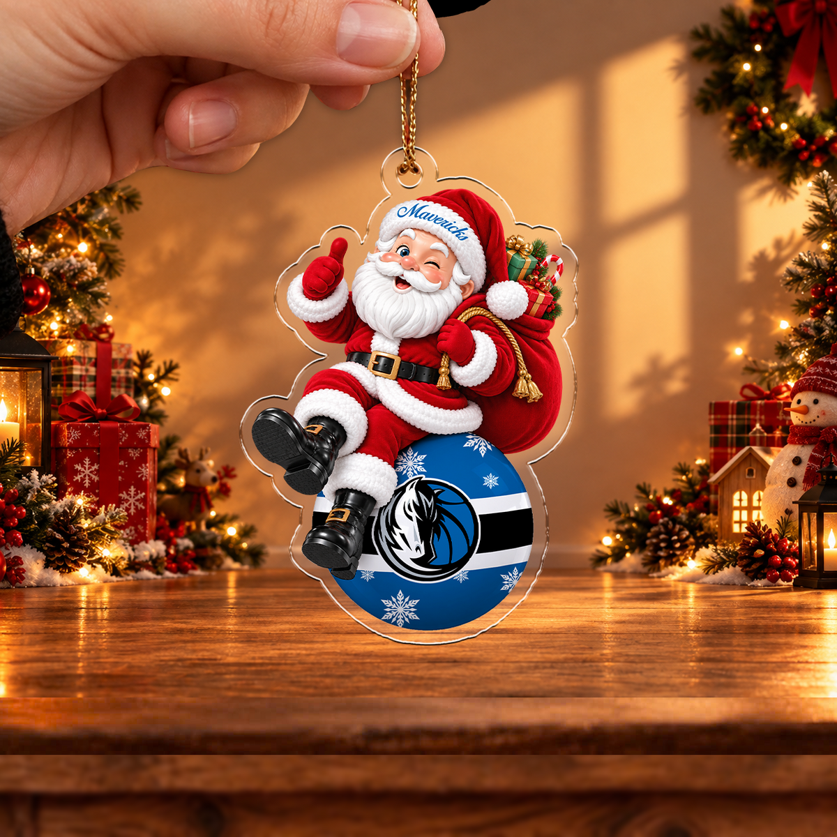 VIRAL EDITION - NEW CUSTOMIZED NBA18 DMA DALLAS MAVERICKS CHRISTMAS ACRYLIC ORNAMENT