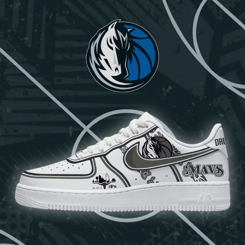 FINAL SALE - NEW CUSTOMIZED NBA18 DMA DALLAS MAVERICKS AF1 SHOES