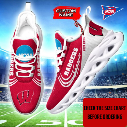 FLASH SALE - NEW CUSTOMIZED NCAA FBS18 WSB WISCONSIN BADGERS CLUNKY SNEAKERS