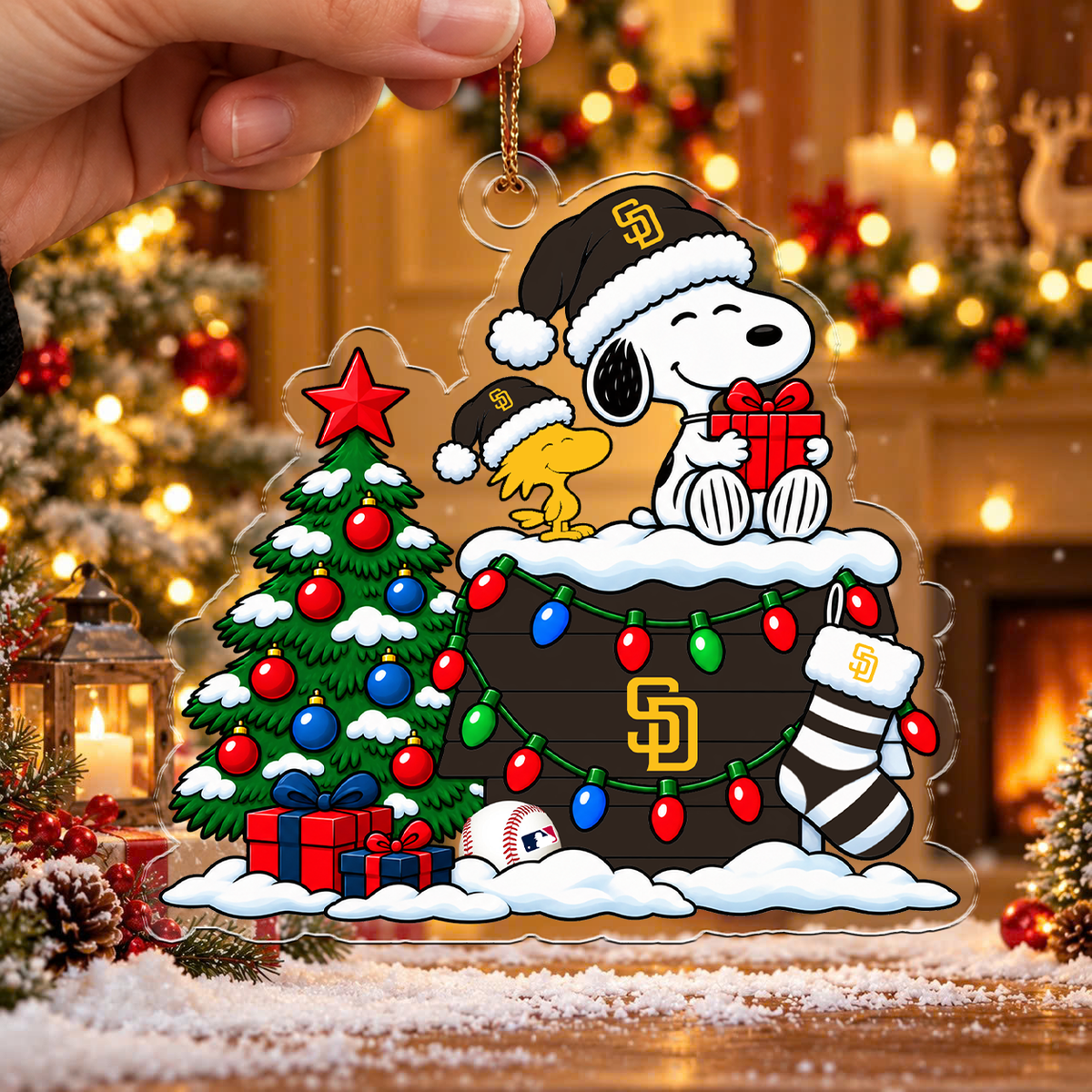 MEGA SALE - NEW CUSTOMIZED MLB18 SDP SAN DIEGO PADRES CHRISTMAS ACRYLIC ORNAMENT