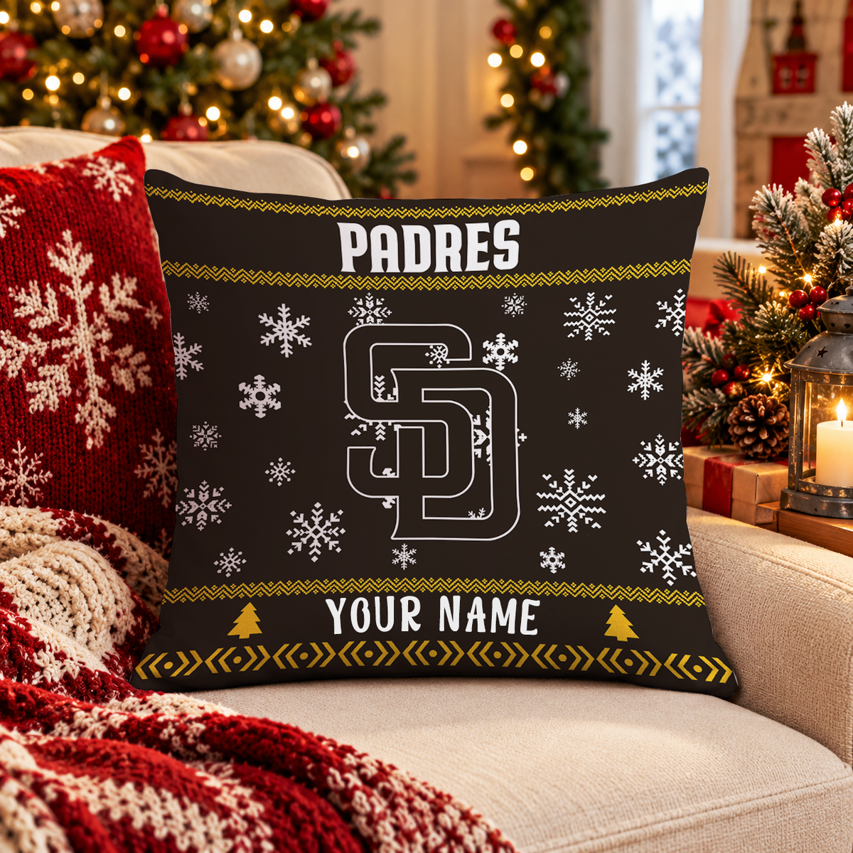 FINAL SALE - NEW PERSONALIZED MLB18 SDP SAN DIEGO PADRES PILLOW CASE