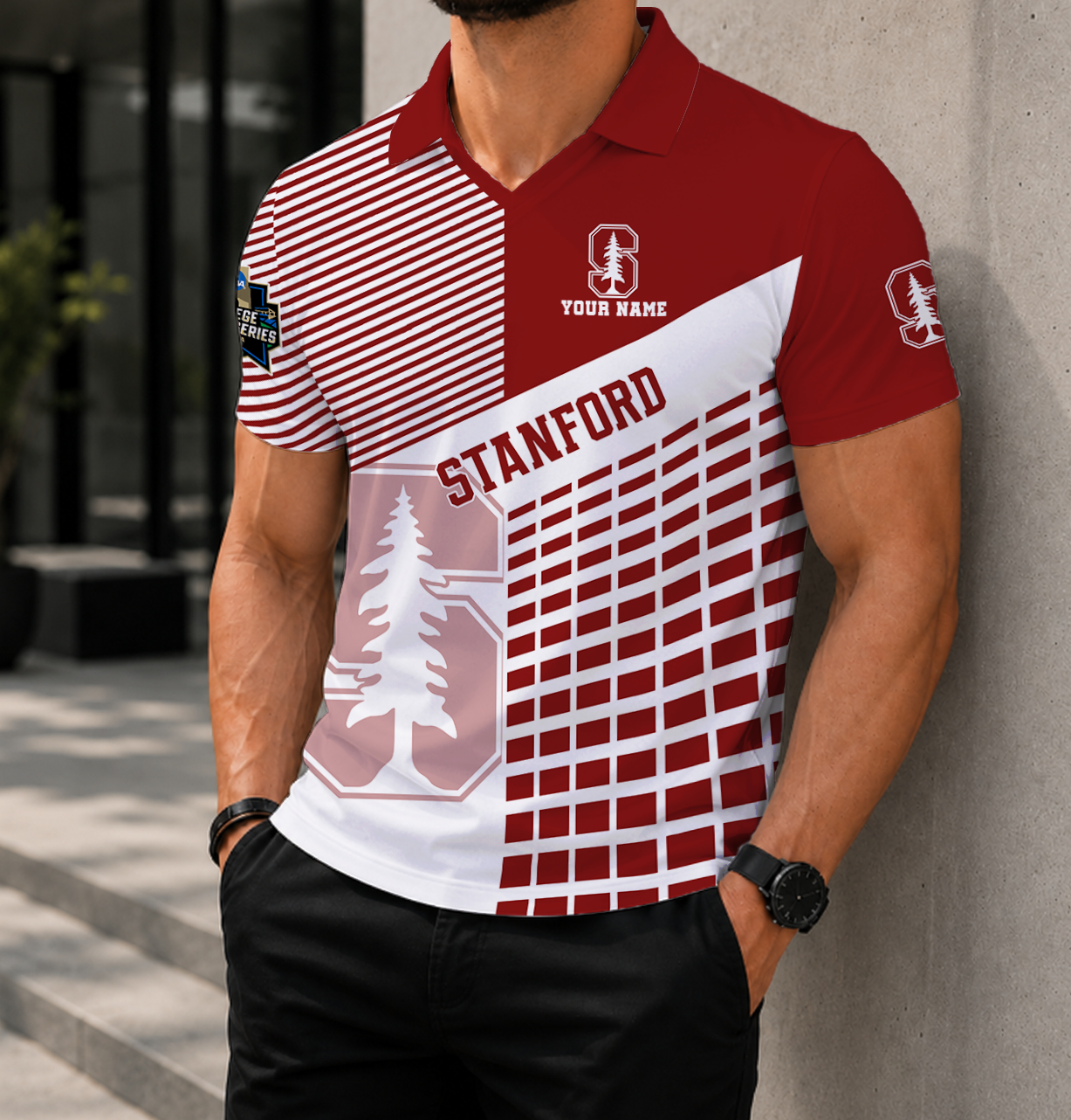 LIMITED EDITION - NEW CUSTOMIZED NCAA CWS18 STC STANFORD CARDINAL POLO SHIRT