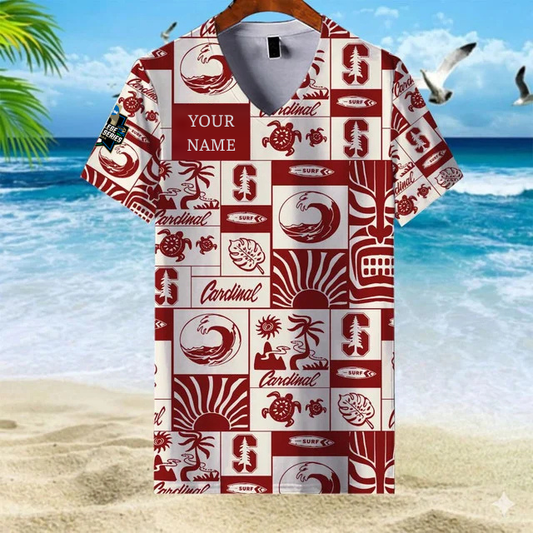 LIMITED EDITION - NEW CUSTOMIZED NCAA CWS18 STC ST CARDINAL V-NECK FEMALE SHIRT
