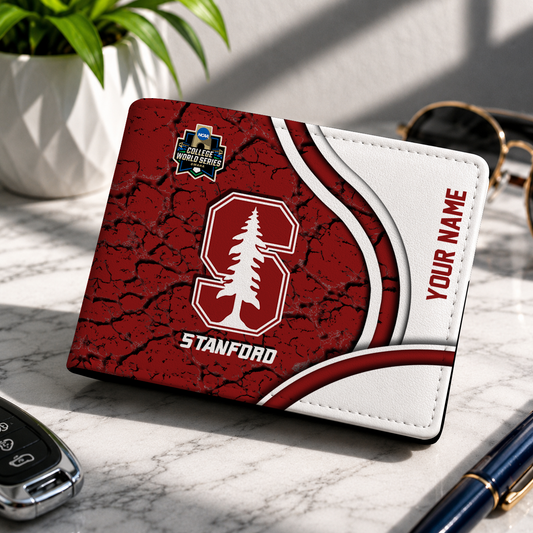 VIRAL EDITION - NEW CUSTOMIZED NCAA CWS18 STC STANFORD CARDINAL LEATHER WALLET