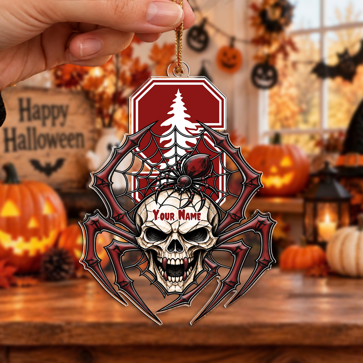 FINAL SALE - NEW CUSTOMIZED NCAA CWS18 STC STANFORD CARDINAL HALLOWEEN ACRYLIC ORNAMENT