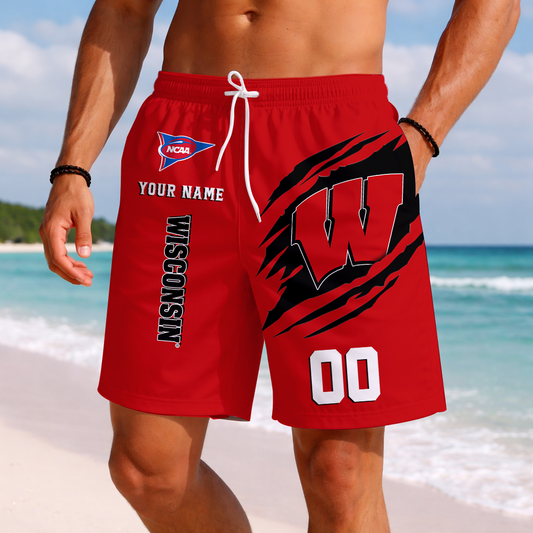LIMITED DROP - NEW CUSTOMIZED | NCAA FBS18 WSB WS BADGERS SHORT PANTS