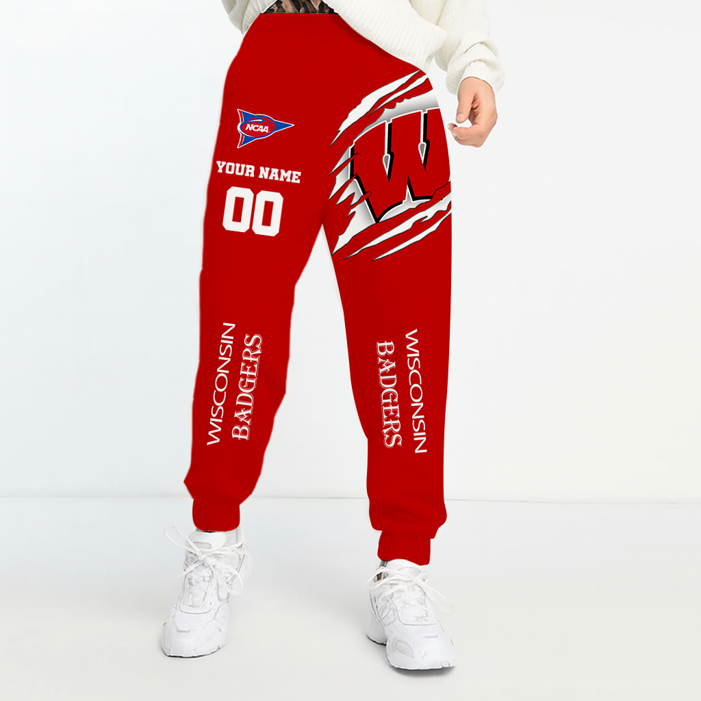 LIMITED DROP - NEW CUSTOMIZED | NCAA FBS18 WSB WS BADGERS UNISEX LONG PANTS