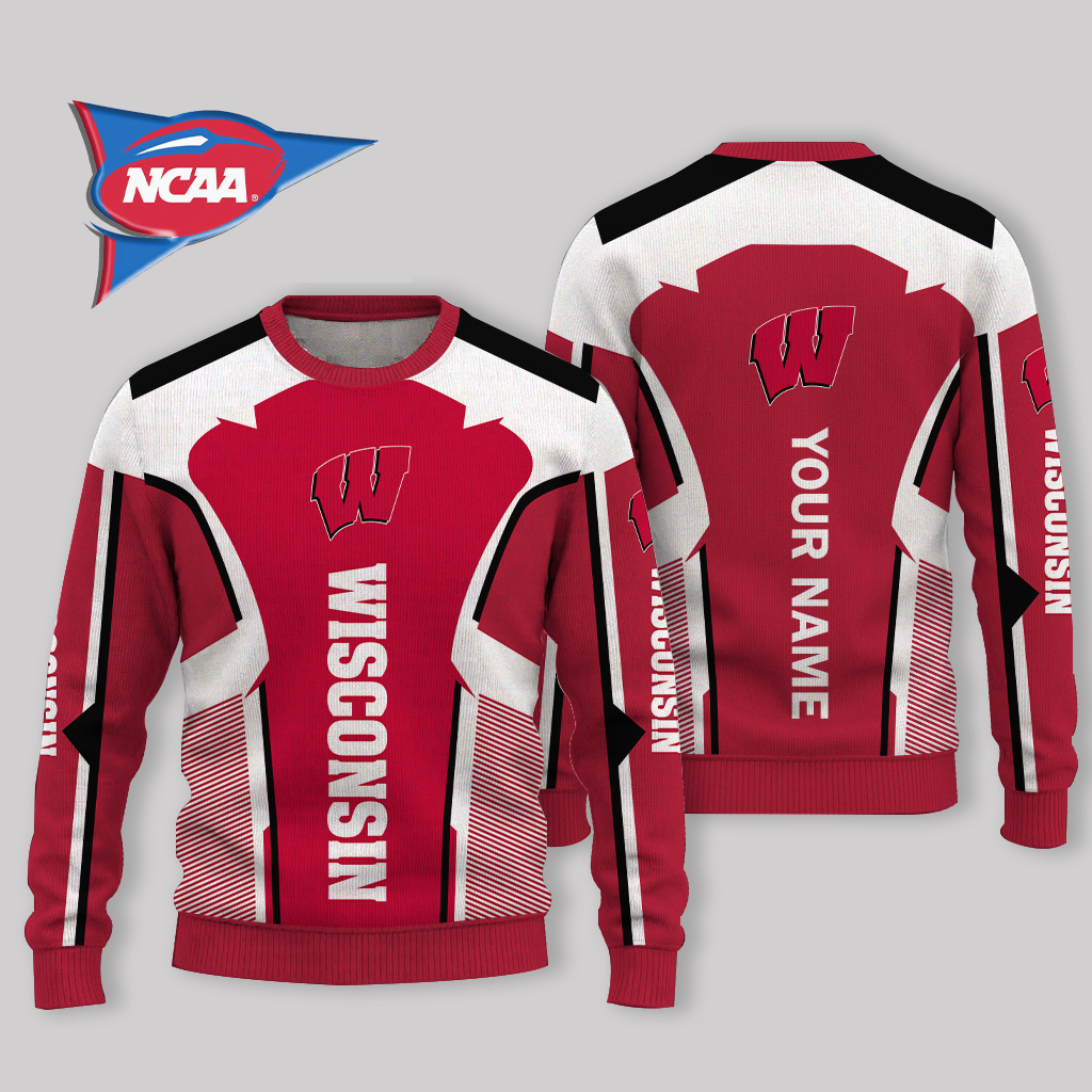 LIMITED EDITION - NEW CUSTOMIZED NCAA FBS18 WSB WISCONSIN BADGERS UGLY SWEATER