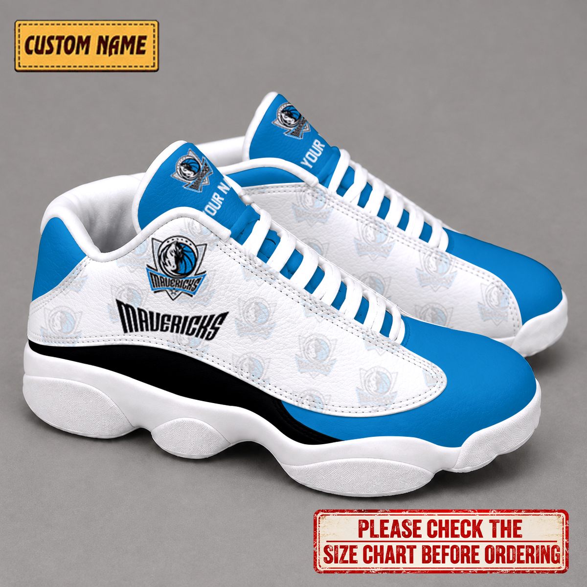 SPECIAL EDITION - NEW CUSTOMIZED NBA18 DMA DALLAS MAVERICKS AIR JORDAN 13 LOW TOP SNEAKER