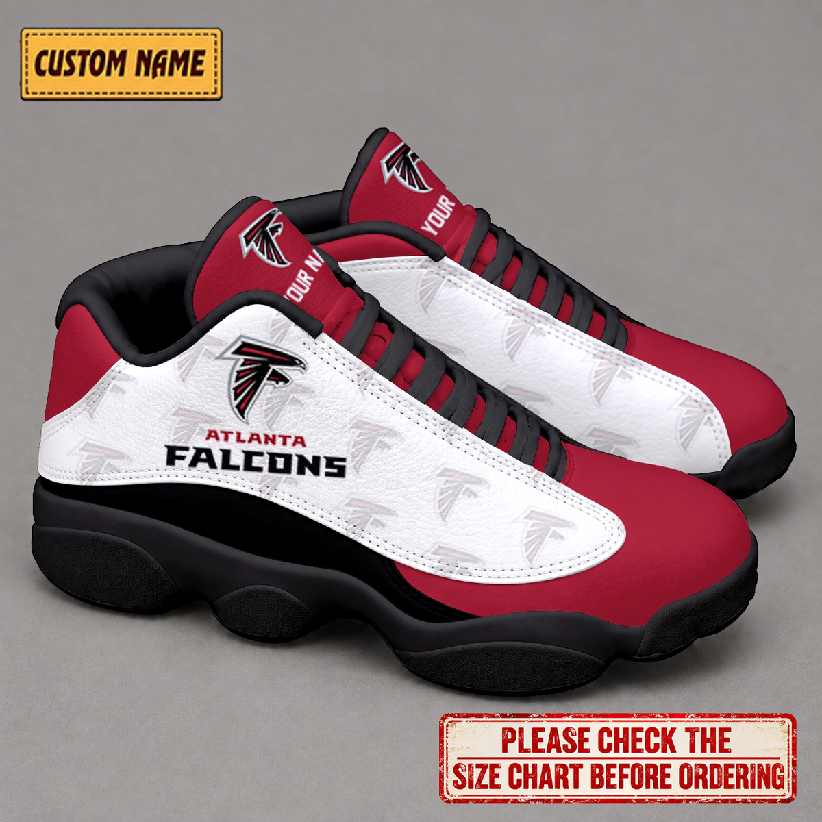 LIMITED EDITION - NEW CUSTOMIZED NFL18 ATF ATLANTA FALCONS AIR JORDAN 13 LOW TOP SNEAKER