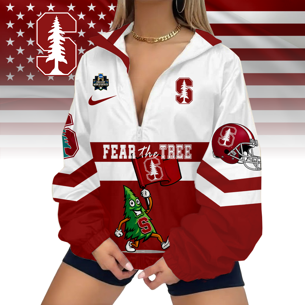 LIMITED EDITION - NEW CUSTOMIZED CWS NCAA18 STC ST CARDINAL V-NECK ZIPPER SWEATSHIRT JACKET