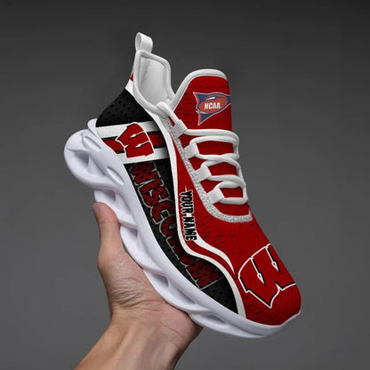 HOT DEAL - NEW CUSTOMIZED NCAA FBS18 WSB WISCONSIN BADGERS CLUNKY SNEAKERS