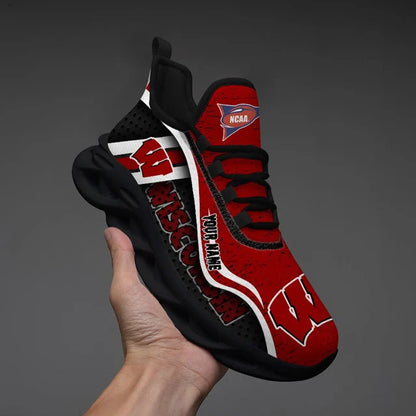 HOT DEAL - NEW CUSTOMIZED NCAA FBS18 WSB WISCONSIN BADGERS CLUNKY SNEAKERS