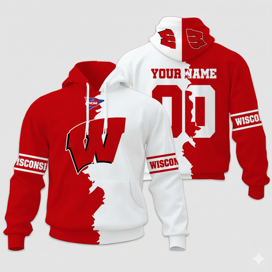 LIMITED EDITION - NEW CUSTOMIZED NCAA FBS18 WSB WS BADGERS UNISEX HOODIE & ZIP HOODIE