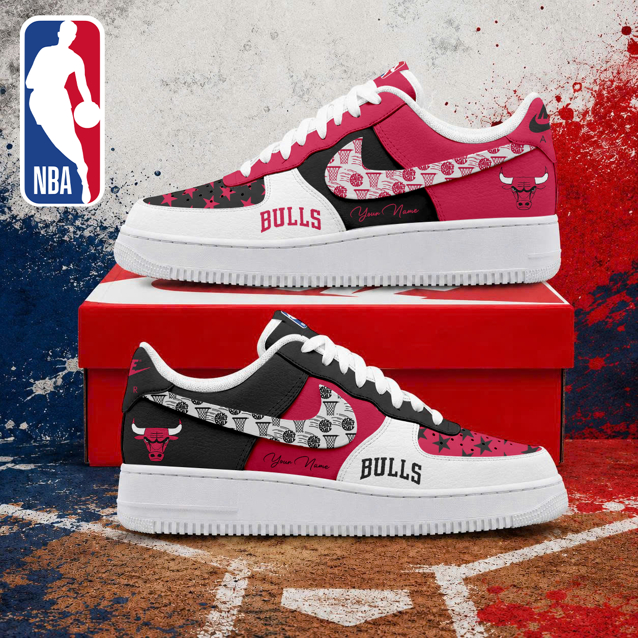 LIMITED EDITION - NEW CUSTOMIZED NBA19 CBU CHICAGO BULLS AF1 SNEAKERS