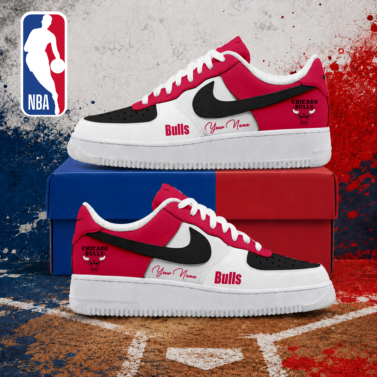 FINAL SALE - NEW CUSTOMIZED NBA19 CBU CHICAGO BULLS AF1 SNEAKERS