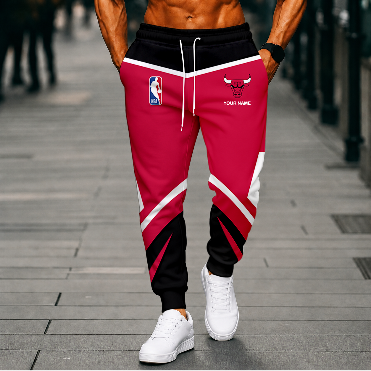 LIMITED EDITION - NEW CUSTOMIZED NBA19 CBU CHICAGO BULLS SWEATPANTS