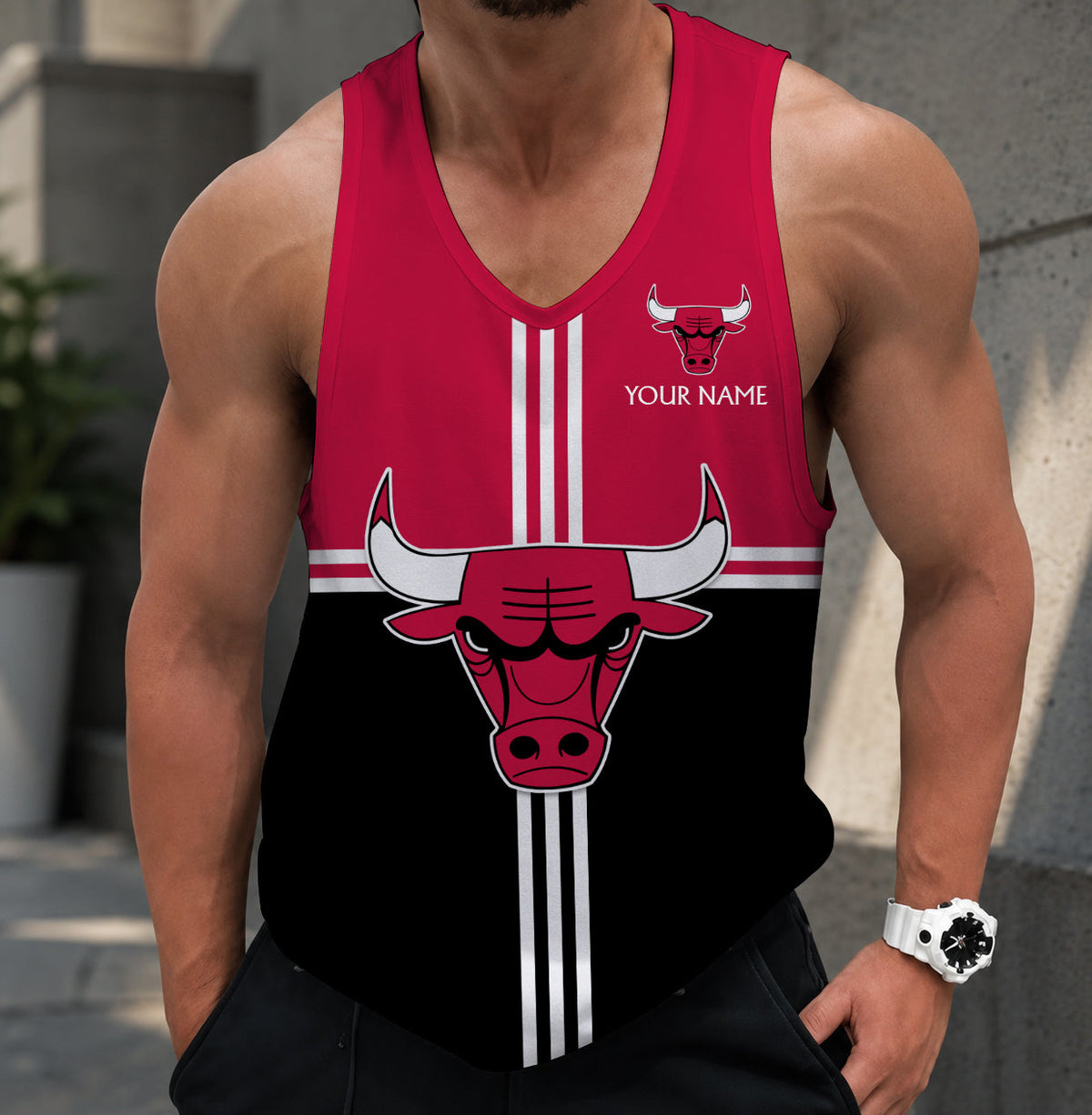 FINAL SALE - NEW CUSTOMIZED NBA19 CBU CHICAGO BULLS MEN'S TANK TOP