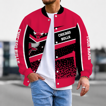 SPECIAL EDITION - NEW CUSTOMIZED NBA19 CBU CHICAGO BULLS BASEBALL JACKET, SATIN VARSITY JACKET
