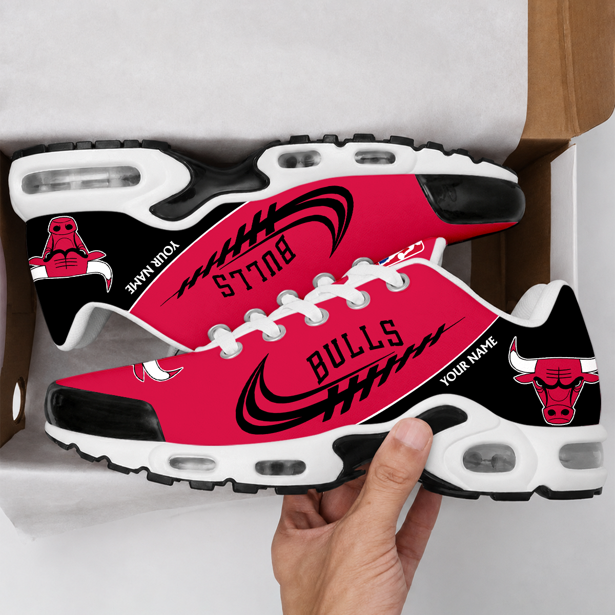 LIMITED EDITION - NEW CUSTOMIZED NBA19 CBU CHICAGO BULLS AIR MAX PLUS SNEAKERS